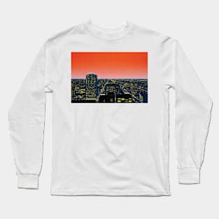 Hiroshi Nagai - City Pop Art at night Long Sleeve T-Shirt